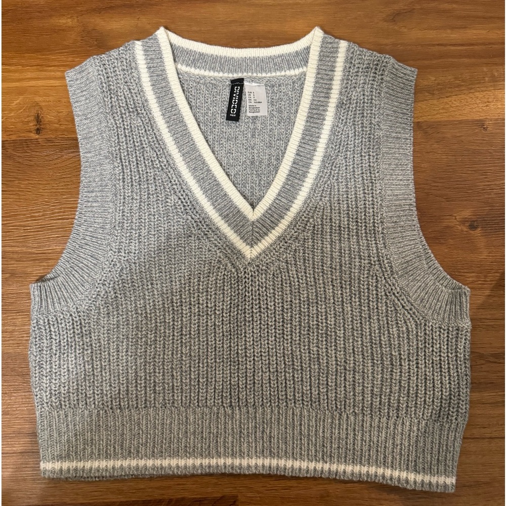 Divided Cropped Sweater Vest